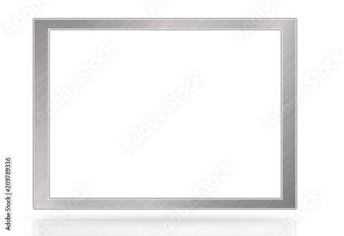 steel photo frame isolated on white background