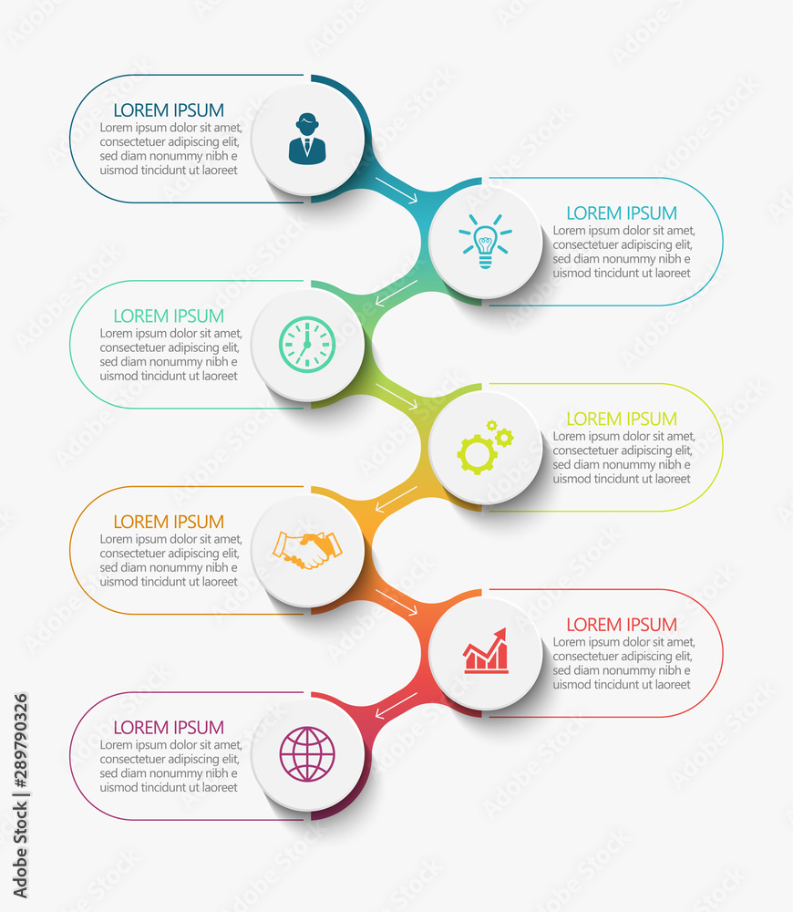 Vetor de Business data visualization. timeline infographic icons ...