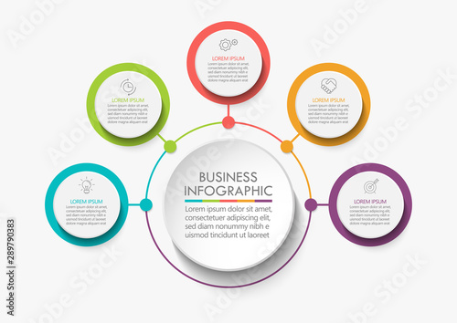 Business circle. timeline infographic icons designed for abstract background template milestone element modern diagram process technology digital marketing data presentation chart Vector photo