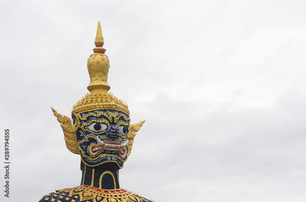 Fototapeta premium Giant stucco black and gold isolated on white background.