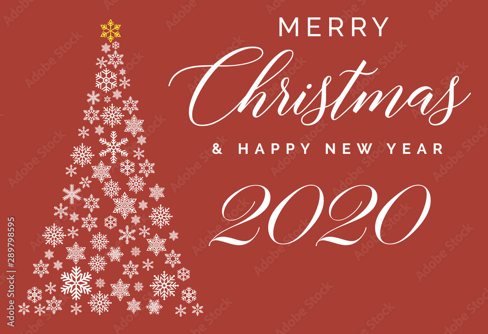 Merry Christmas and Happy New Year 2020 lettering template. Greeting card or invitation. Winter holidays related typograph Merry Christmas and Happy New Year 2020 lettering template. Greeting card or invitation. Winter holidays related typograph
