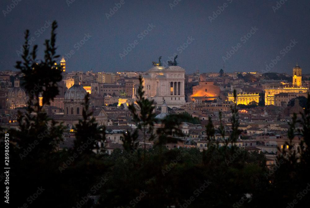 view of rome by night
