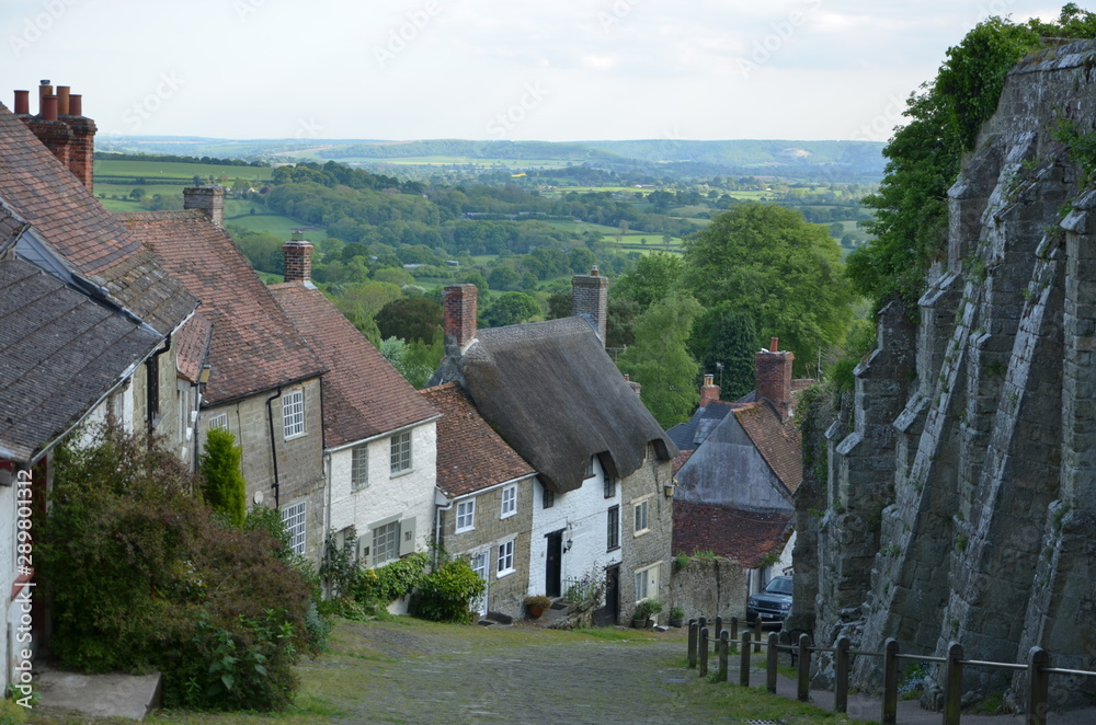 Fototapeta premium View of a small town of Shaftesbury, England