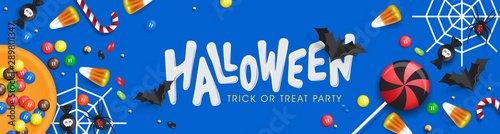 Happy Halloween banners party invitation background.Vector illustration .