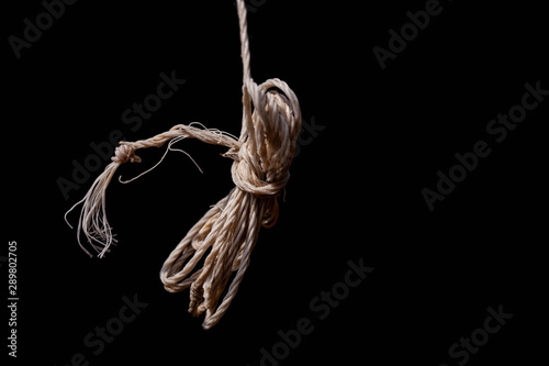 rope on a black background