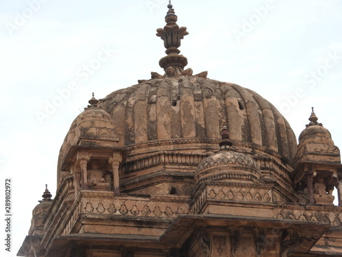 Jehangir Mahal, details and elements of Orchha Fort, Hindu religion, ancient architecture, Orchha, Madhya Pradesh, India. photo