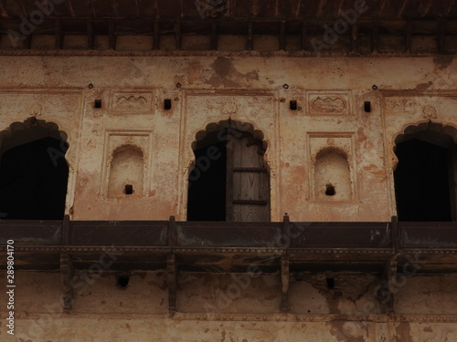 Jehangir Mahal, details and elements of Orchha Fort, Hindu religion, ancient architecture, Orchha, Madhya Pradesh, India. photo