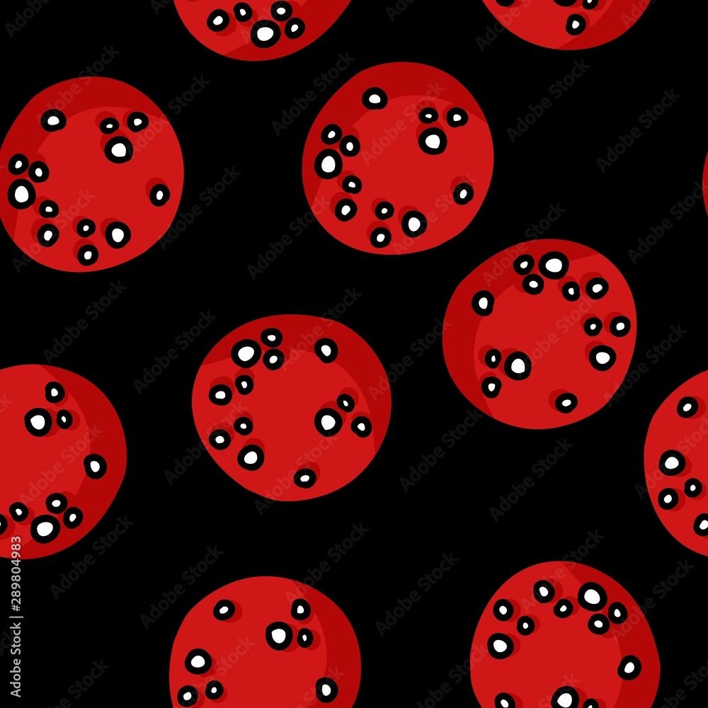 Cute autumn toadstool caps cartoon seamless pattern. Fall fly agaric amanita decoration hand drawn background texture tile Cute autumn toadstool caps cartoon seamless pattern. Fall fly agaric amanita decoration hand drawn background texture tile