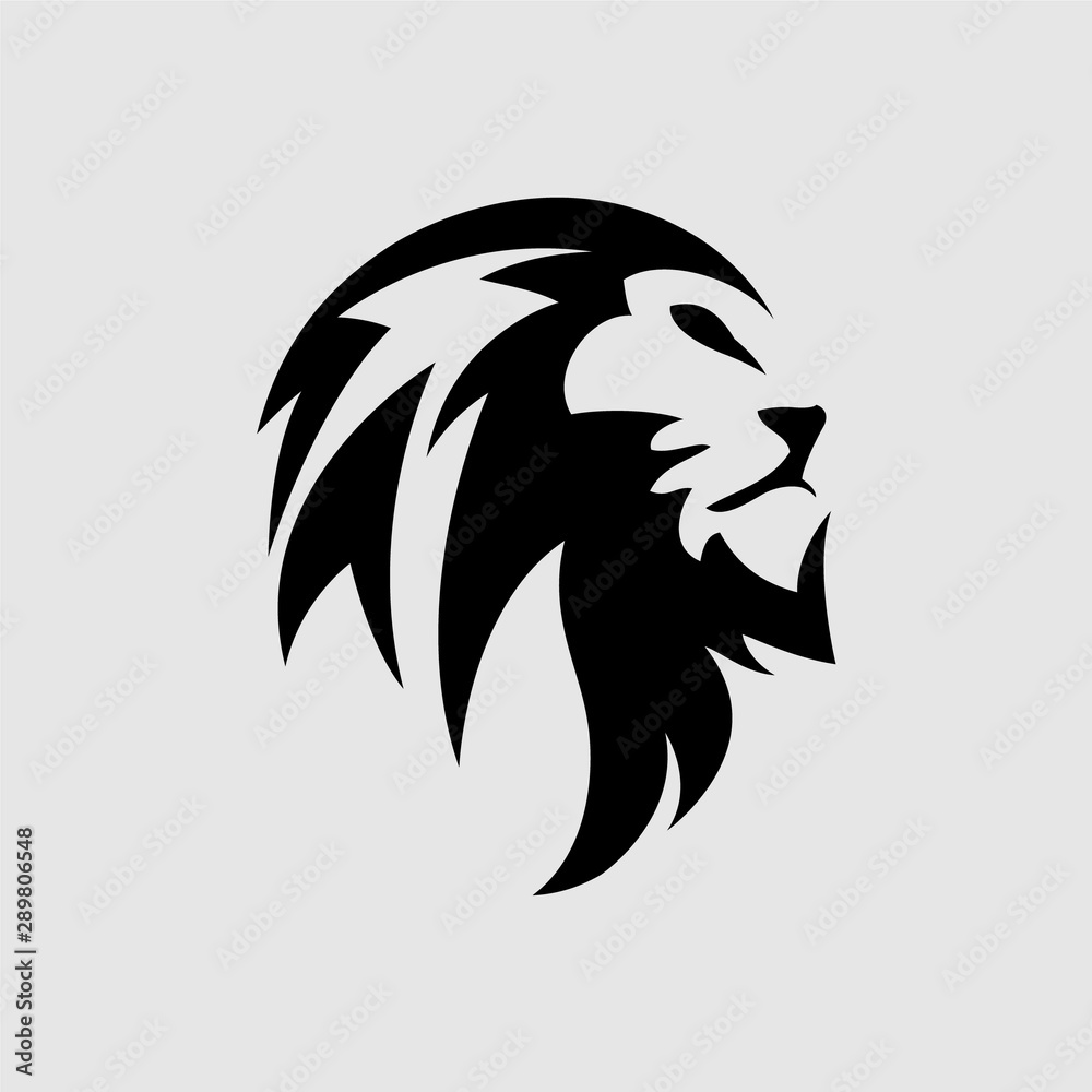 Fototapeta premium Lion head vector sign concept illustration. Lion head logo. Wild lion head graphic illustration