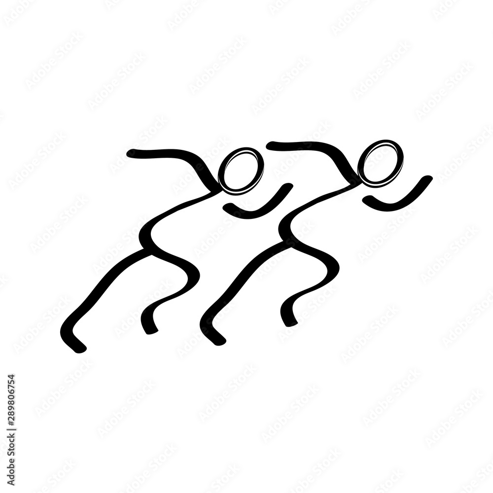 Fototapeta premium Run Icon. Running Man on White Background. Vector