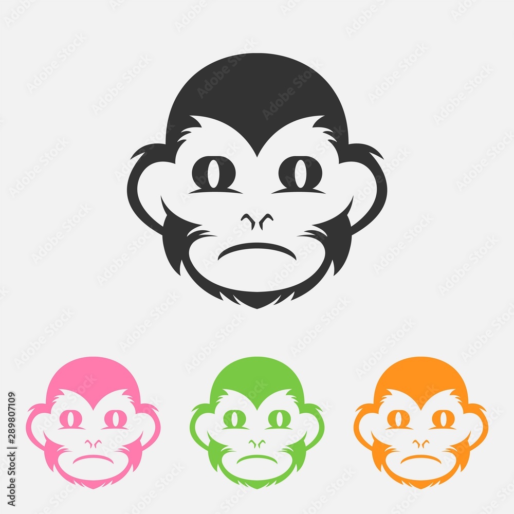 Monkey icon isolated on background. Monkey vector logo