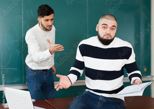 Quarrel between two young male students