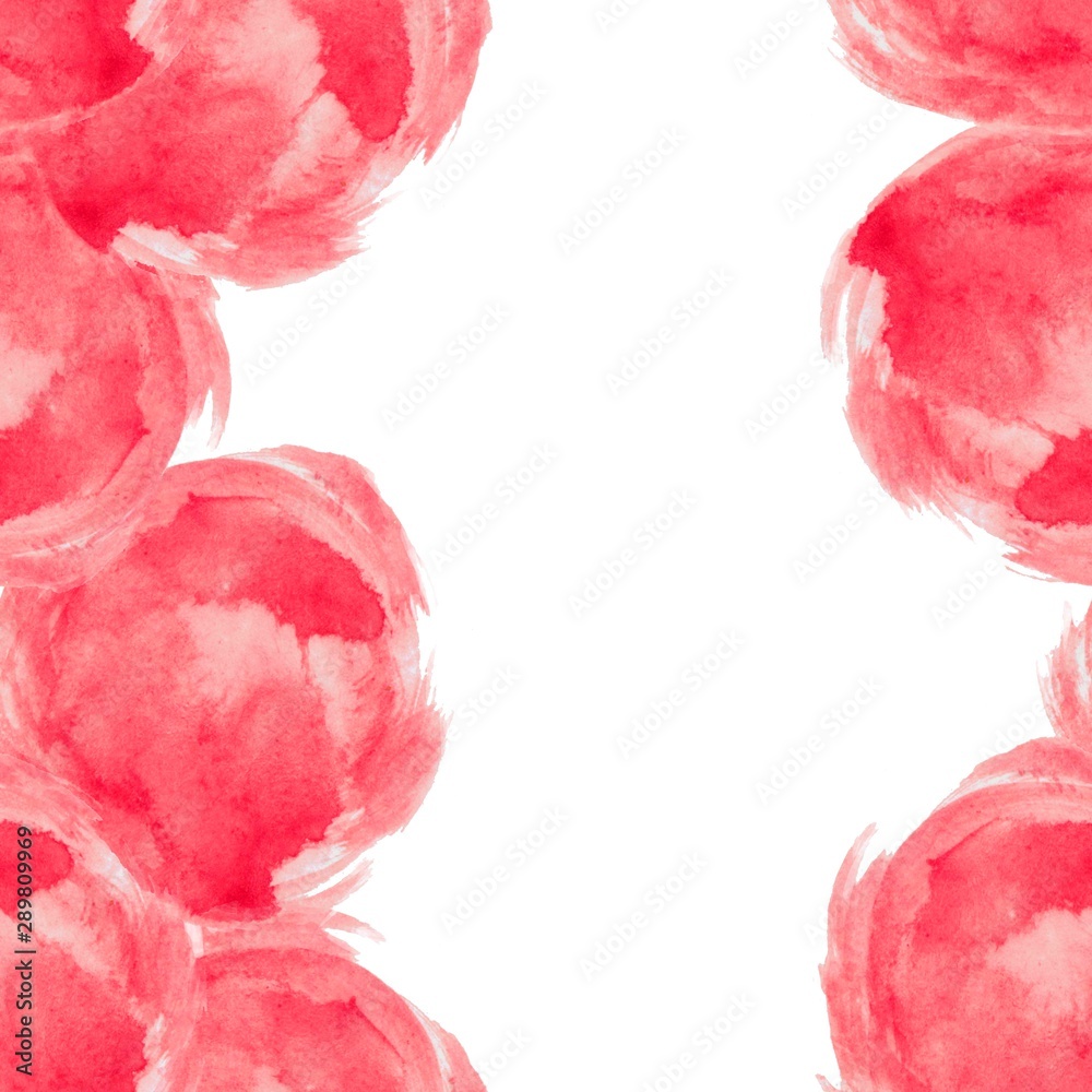 Floral seamless pattern with watercolor red, pink peonies. For backgrounds, textiles, wrapping papers, greeting cards. Flower illustration