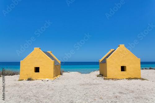 Two slave houses at  coast of Bonaire photo