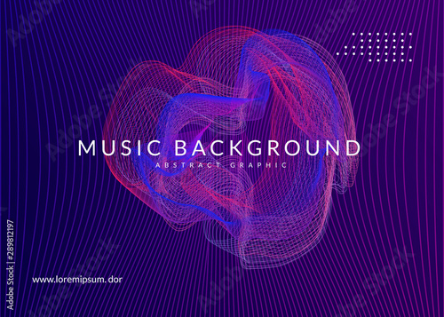 Edm flyer. Wavy discotheque magazine concept. Dynamic fluid shape and line. Neon edm flyer. Electro trance music. Techno dj party. Electronic sound event. Club dance poster.