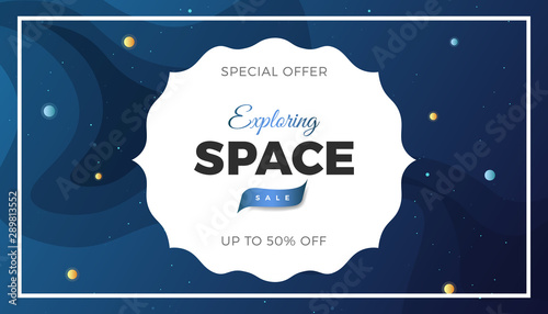 Space Exploration background design  modern gradient vector template with flat style cosmic illustration
