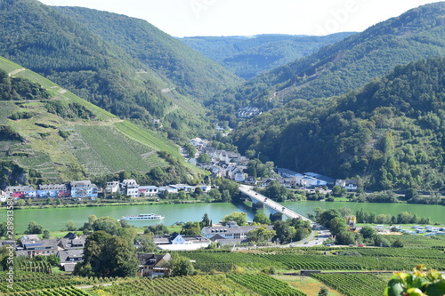 Blick auf Zell an der Mosel, Weinberge und Teile der Moselshcleife photo