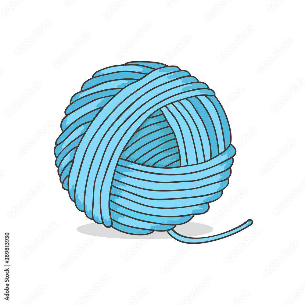 Ball Of White Yarn. Isolated Skein Of Wool Logo Stock Photo, Picture and  Royalty Free Image. Image 127308672.