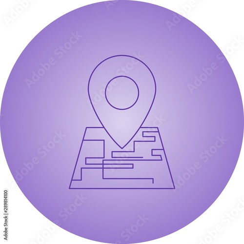 Find places on map line icon