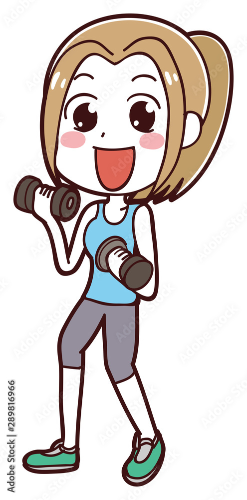 イラスト素材 ダンベル トレーニング 女性 Stock Vector Adobe Stock