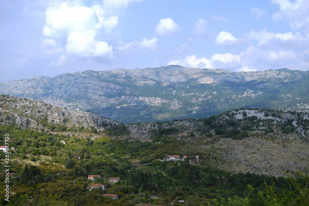 Naklejka premium landscape of mountains and hills