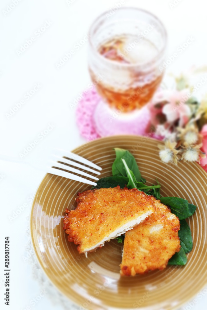 Homemade Japanese chicken cutlet