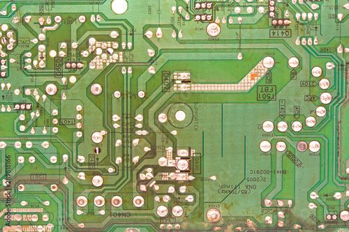 Old television motherboard as background