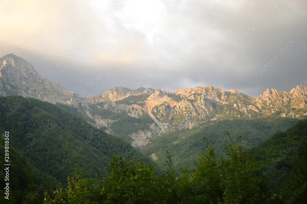 landscape of mountains and hills