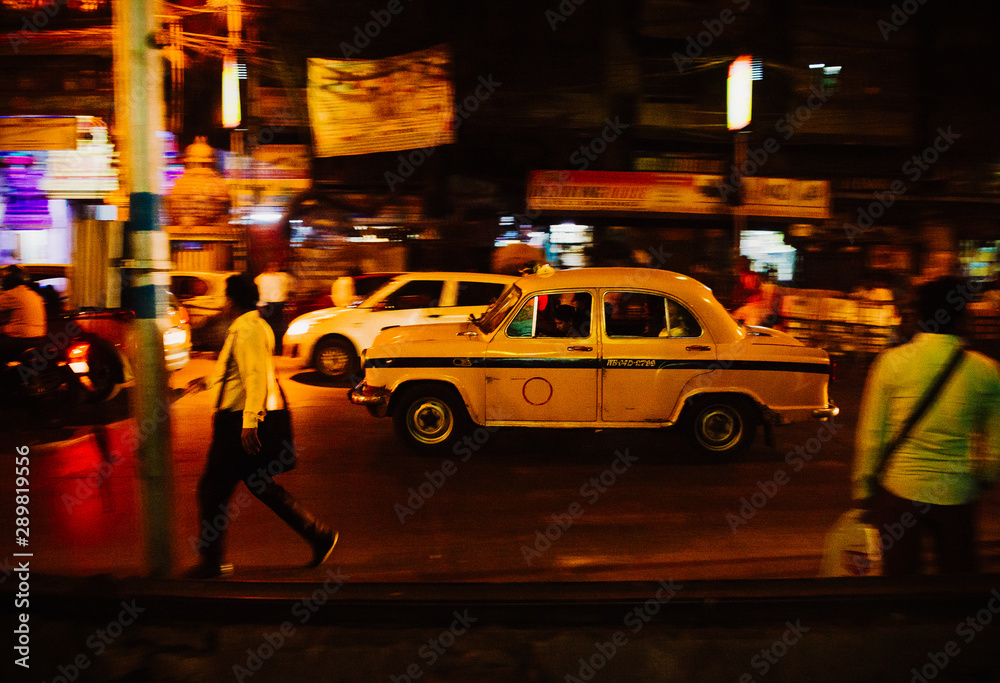 Fototapeta premium Taxi in streets of kolkata