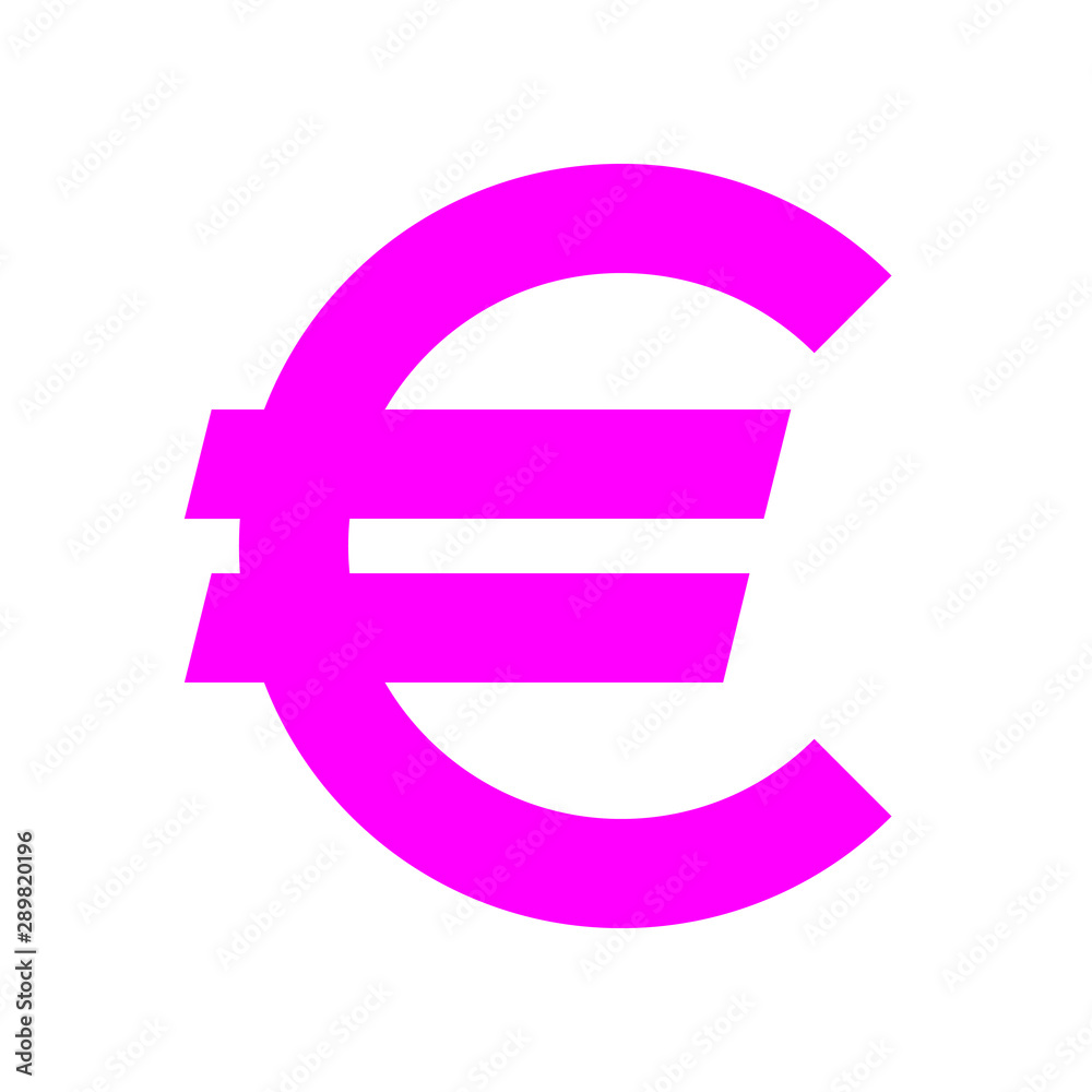 Euro currency sign symbol - purple-pink simple, isolated - vector Euro currency sign symbol - purple-pink simple, isolated - vector
