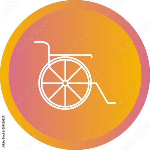 Beautiful wheel chair vector line icon