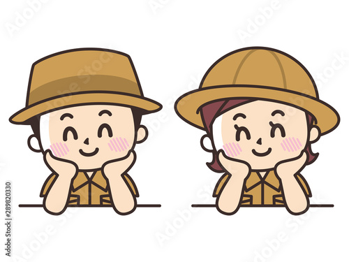 頬杖をつくこども探検隊