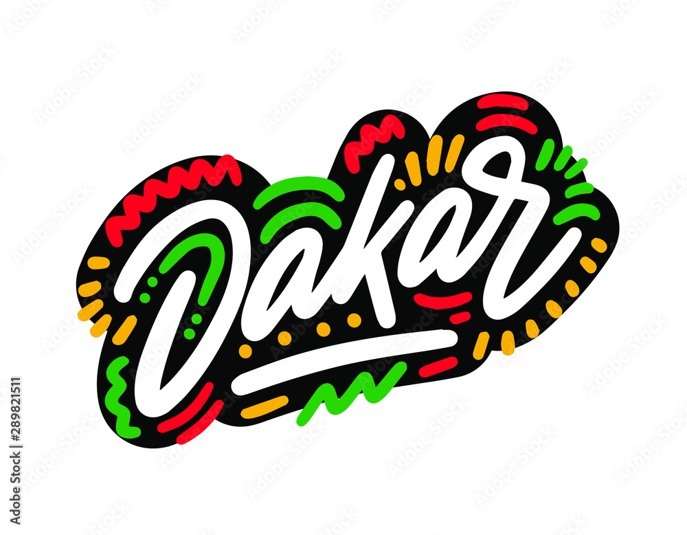 Dakar Word Text with Creative Handwritten Font Design Vector Illustration. - Vector Dakar Word Text with Creative Handwritten Font Design Vector Illustration. - Vector