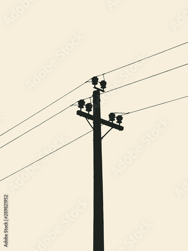 silhouette of electric pole. vector illustration