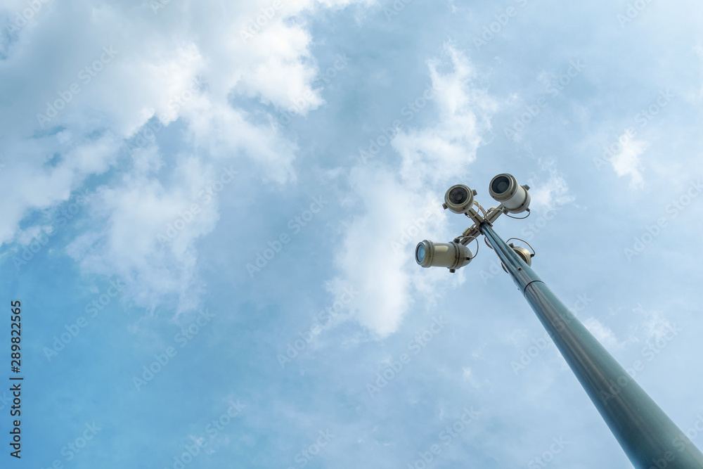 Street lamp against the blue sky. Bottom View Architecture. Street lamp against the blue sky. Bottom View Architecture.