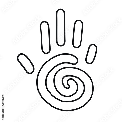 Sunny hand symbol, sign, vector illustration