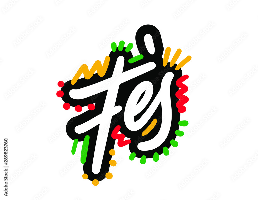 Fes Word Text Creative Handwritten Font and Swoosh Shape Design Vector Illustration. Fes Word Text Creative Handwritten Font and Swoosh Shape Design Vector Illustration.