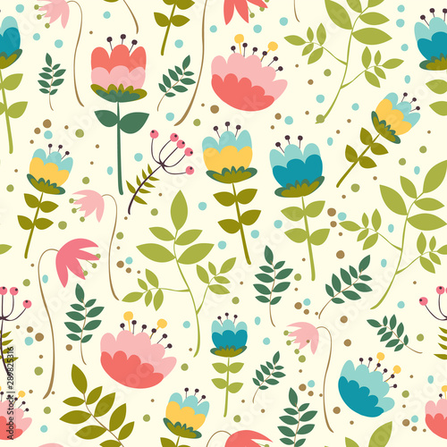 vector pattern with flowers, berries and hearts, use for the day holy valentine, packing, textiles, design of bed linen
