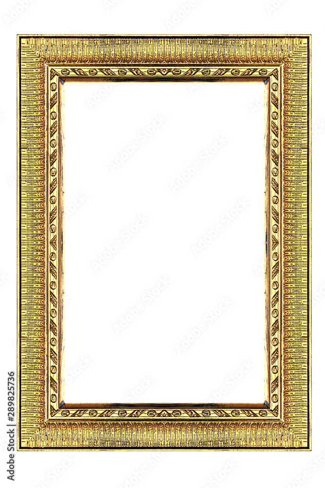 golden picture frame isolated on white background golden picture frame isolated on white background