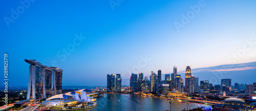 Singapore skyscrapers at magic hour © hit1912