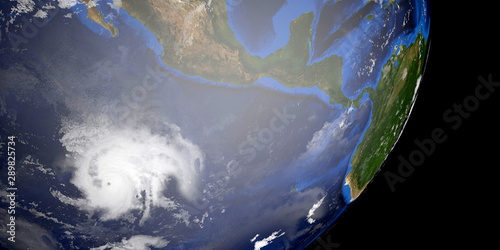 Hurricane Kiko extremely detailed and realistic high resolution 3d illustration. Shot from Space. Elements of this image are furnished by NASA.