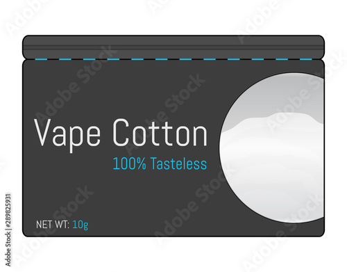 Cotton for electronic cigarettes icon. Tasteless vape cotton. Flat style. 