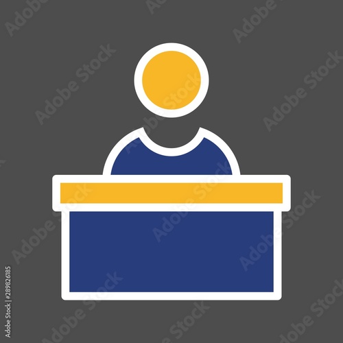  Reception Icon Isolated On Abstract Background