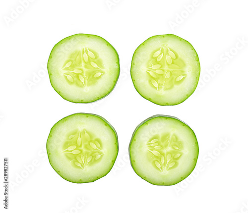cucumber piece on white background
