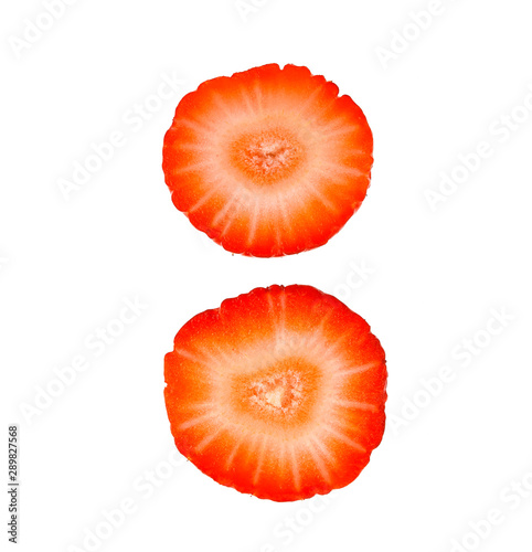 Strawberry Pieces on white background
