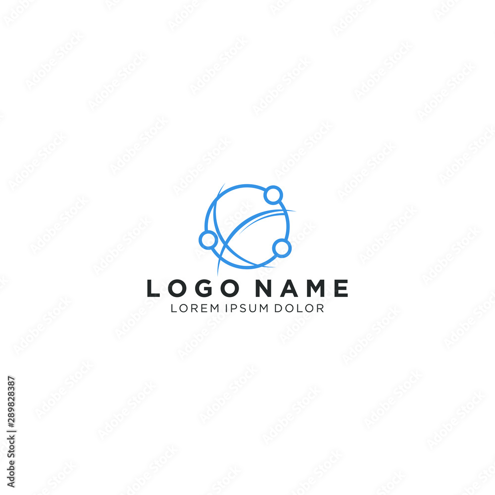 Obraz premium Modern logo technology design - orbit electron