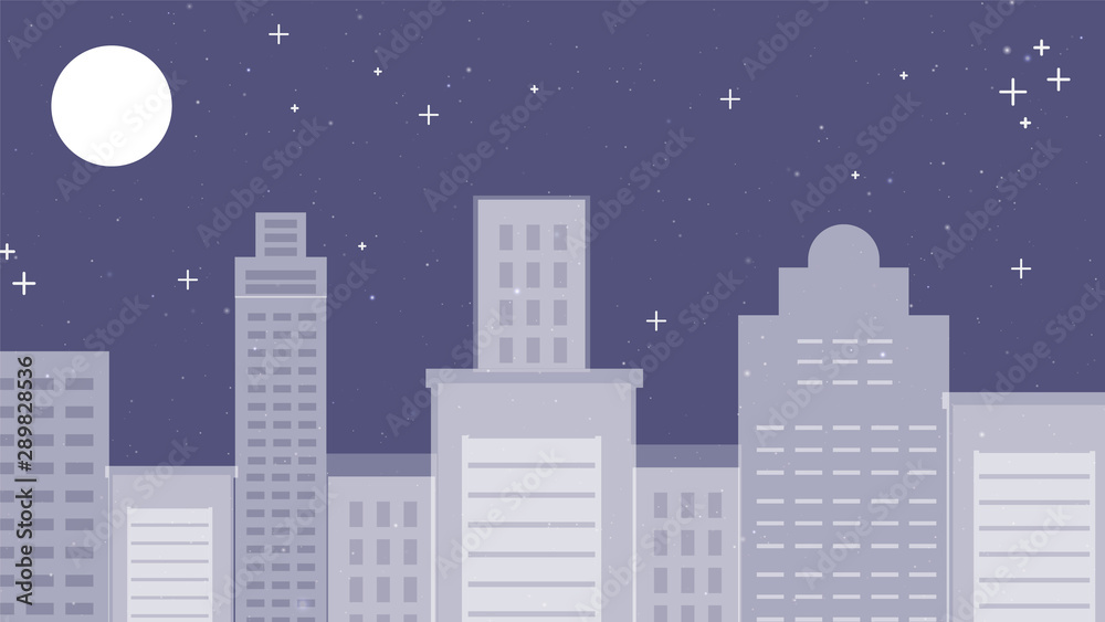 Night Scene Vector Background