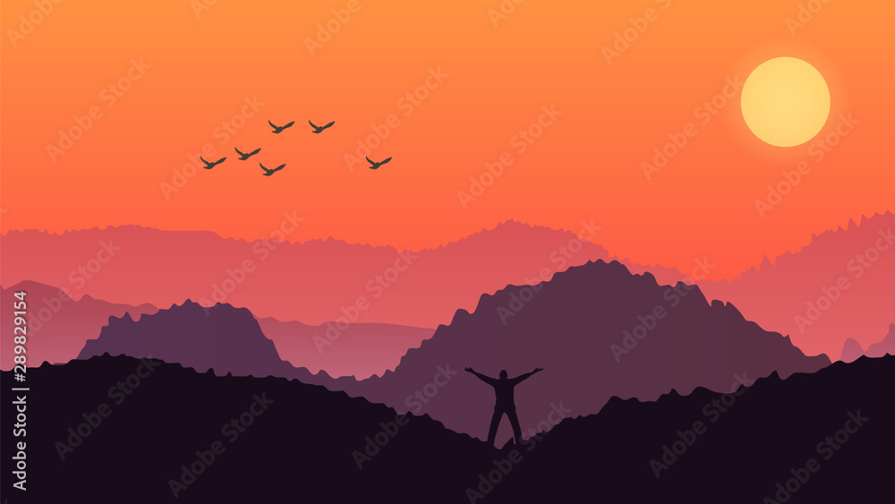 Obraz premium Sunset Scene Background 