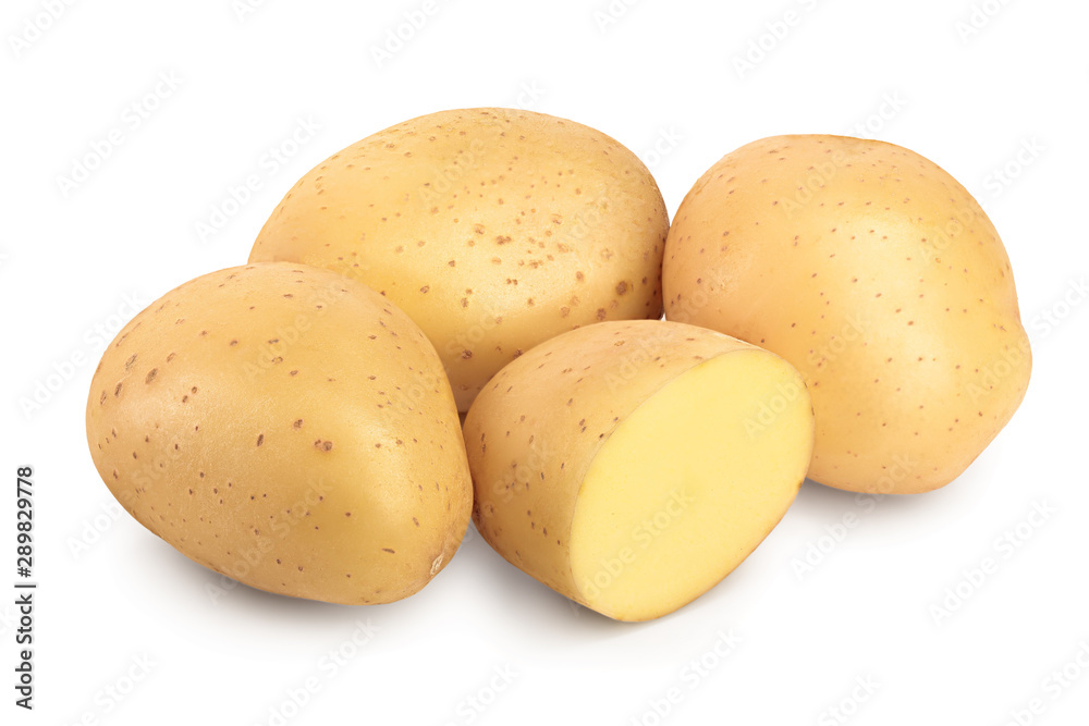 Young potato isolated on white background. Harvest new Young potato isolated on white background. Harvest new