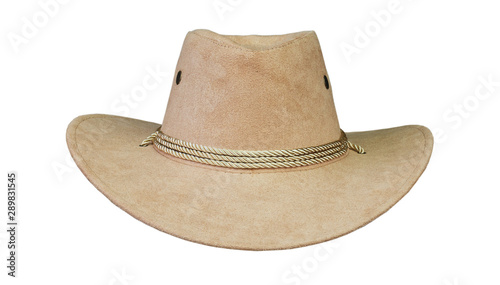  brown cowboy hat front white background